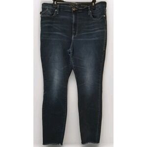 Rock & Republic Jeans Women's Size 18 M  Straight  Whiskering Dark Blu 5 Pocket